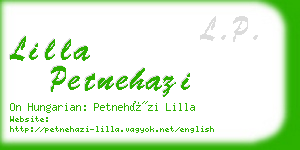 lilla petnehazi business card